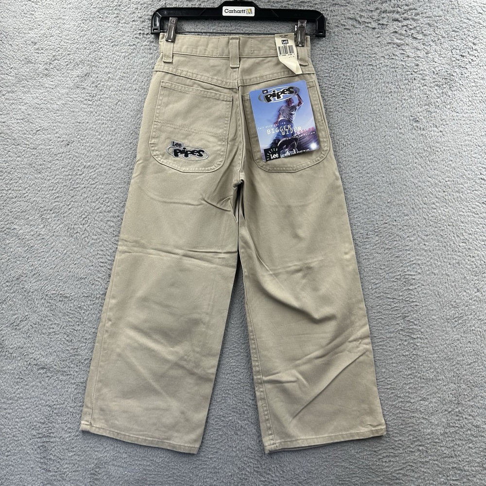 Vintage Lee Pipes Jeans Boys Size Small 24x24 Wide Leg Pockets Baggy Skater Y2K